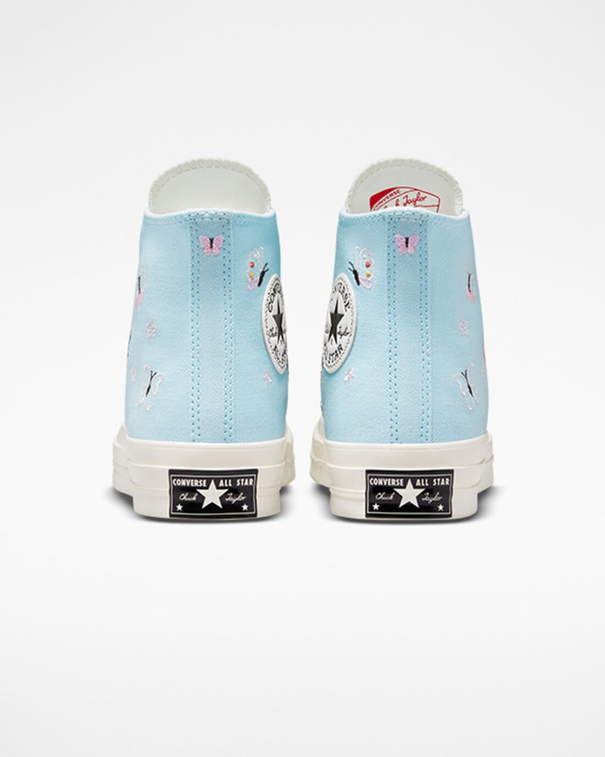 Tenis Converse Chuck 70 Butterfly Wings Cano Alto Feminino Azuis Pretas | PT T048735